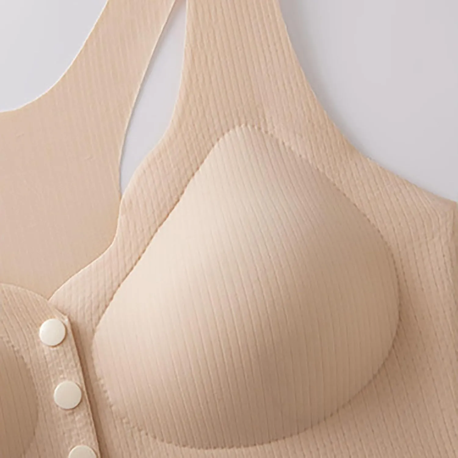 Women's Racerback Sports Bras Comfort Ice Silk Seamless Front Closure Gathered Bra Wireless Push Up Yoga Sports Bras