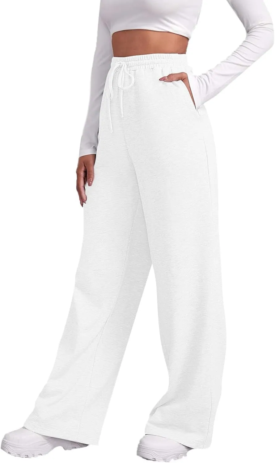 Womens Sweatpants Running Gym Casual Bottoms Sports Joggers Preppy High Waisted Drawstring Pants Trousers