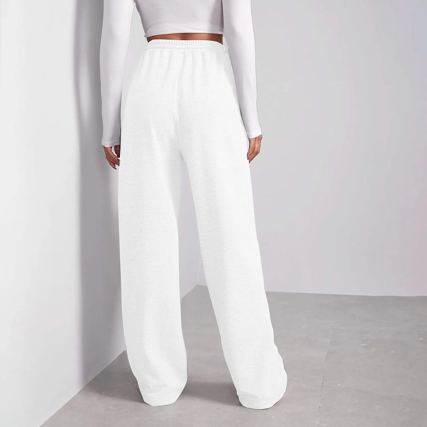 Womens Sweatpants Running Gym Casual Bottoms Sports Joggers Preppy High Waisted Drawstring Pants Trousers