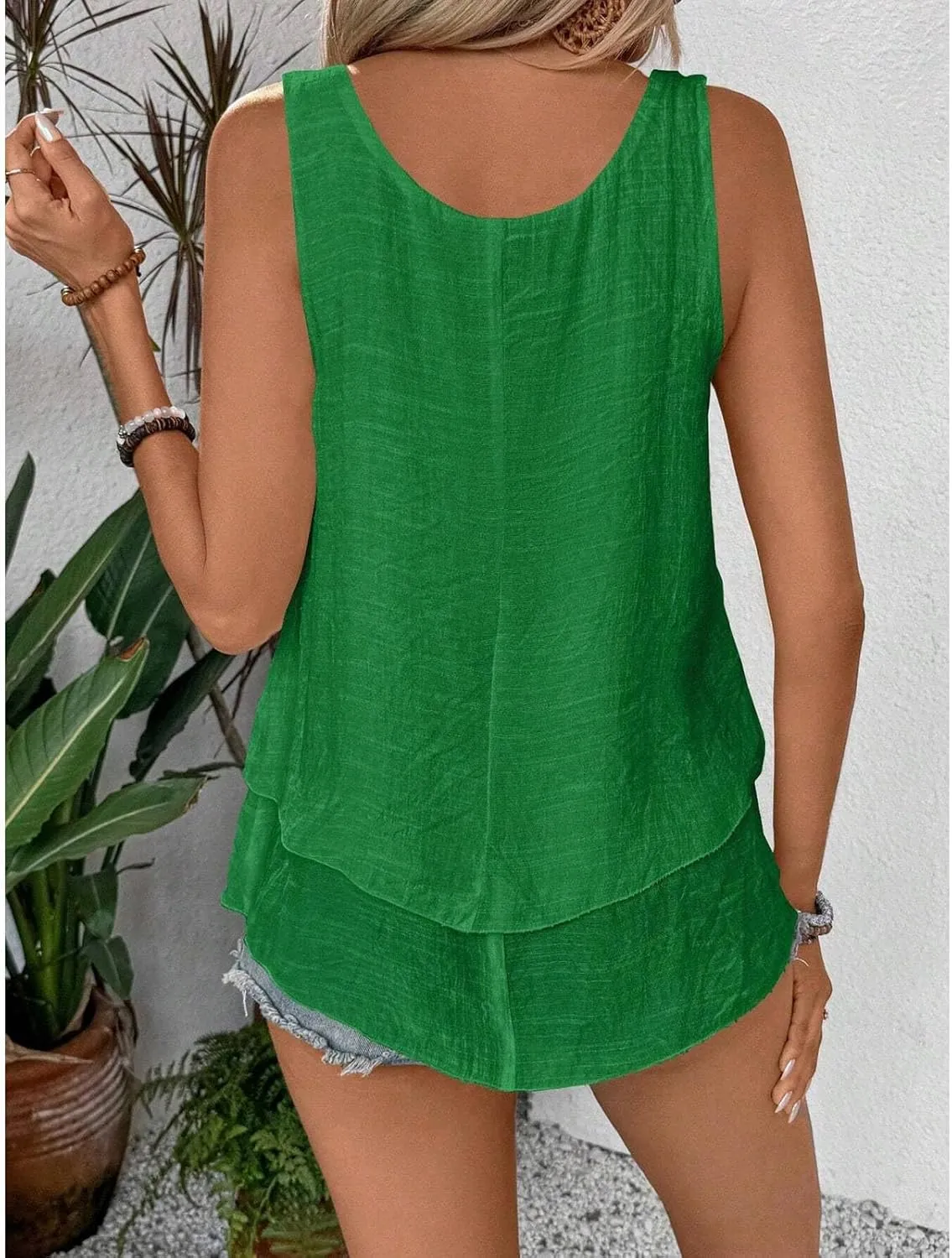 Womens Tank Tops Summer Fashion Cotton Linen Irregular Hem Sleeveless Tshirts Trendy Casual Loose Fit Beach Shirts