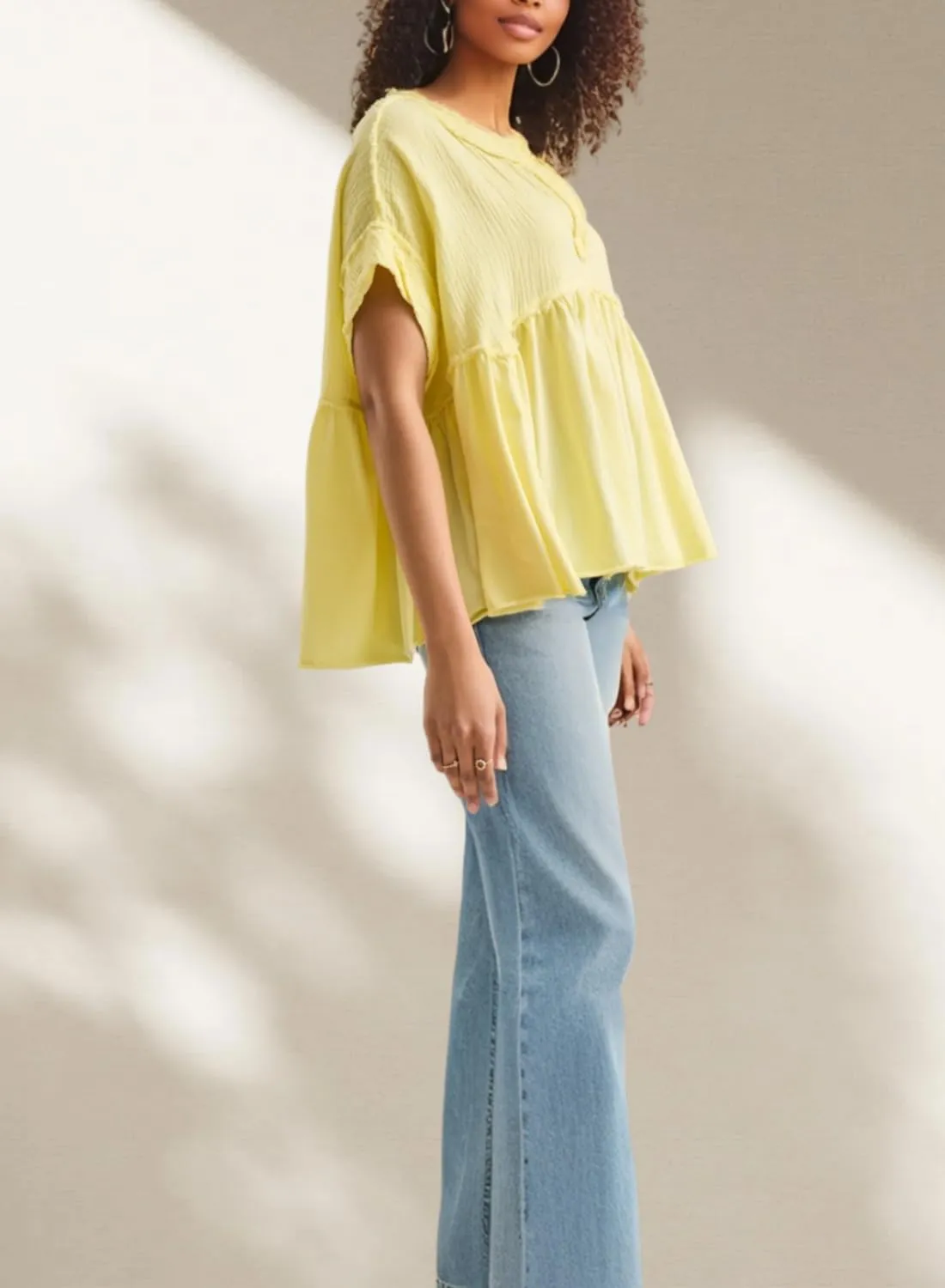 Women's Tops Short Sleeve V Neck Flowy Cute Summer Tops Oversized Tshirts Trendy Clothes