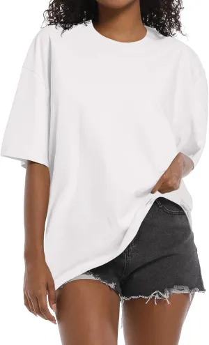 Womens Washed Vintage Oversized T-Shirt Casual Baggy Streetwear Boyfriend Tee Workout Short Sleeve Cotton Tops