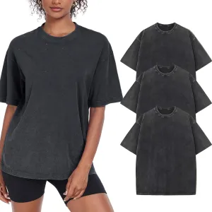 Womens Washed Vintage Oversized T-Shirt Casual Baggy Streetwear Boyfriend Tee Workout Short Sleeve Cotton Tops