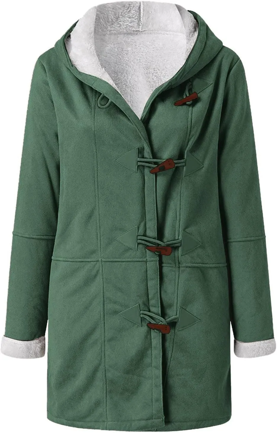Women's Winter Fuzzy Fleece Coats Long Sleeve Lapel Zip Pockets Fleece Sherpa Jacket Casual Trendy Outerwear