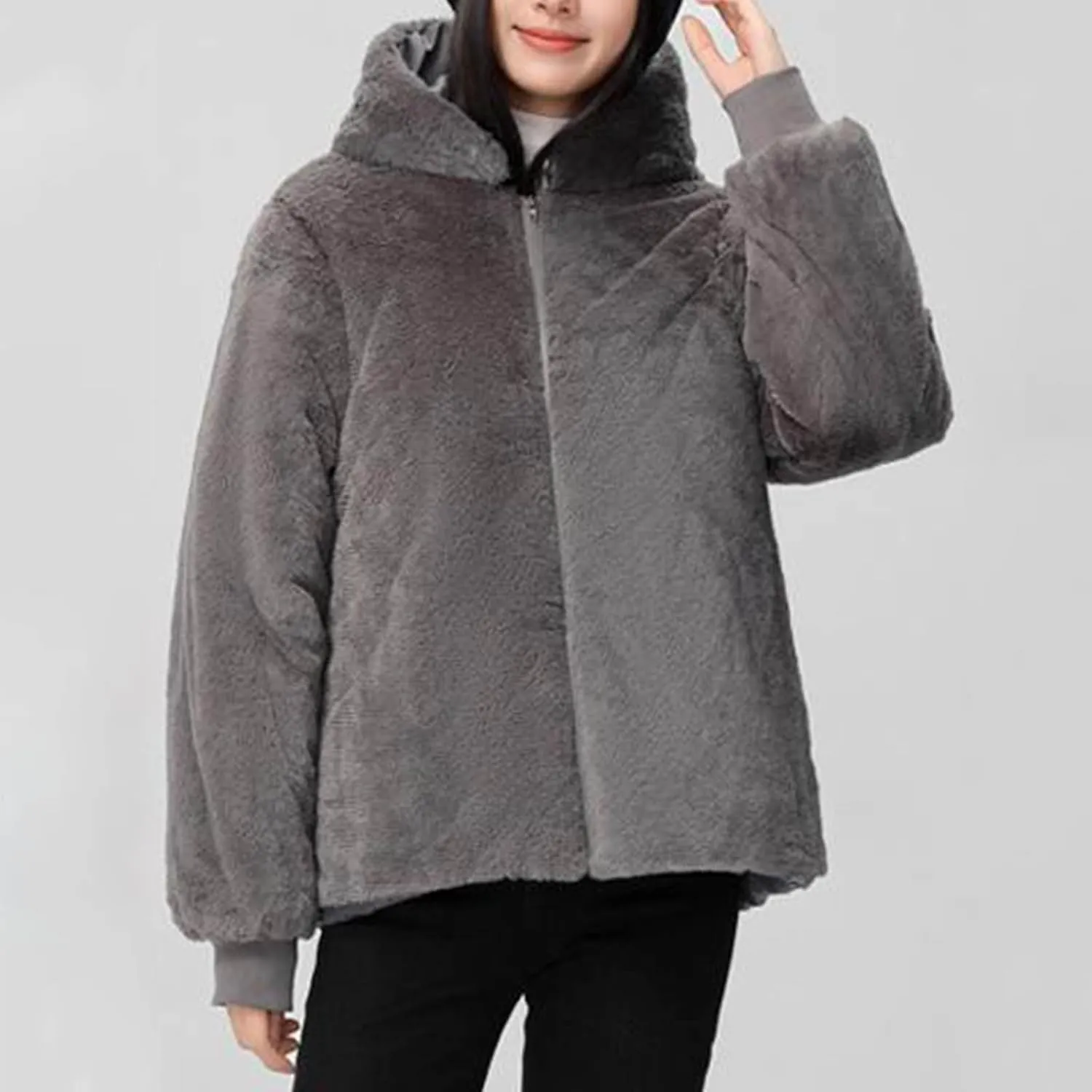 Women's Winter Thicken Military Parka Jacket Warm Fleece Cotton Coat with Fur Hood Reversible Wear Versatile Coats