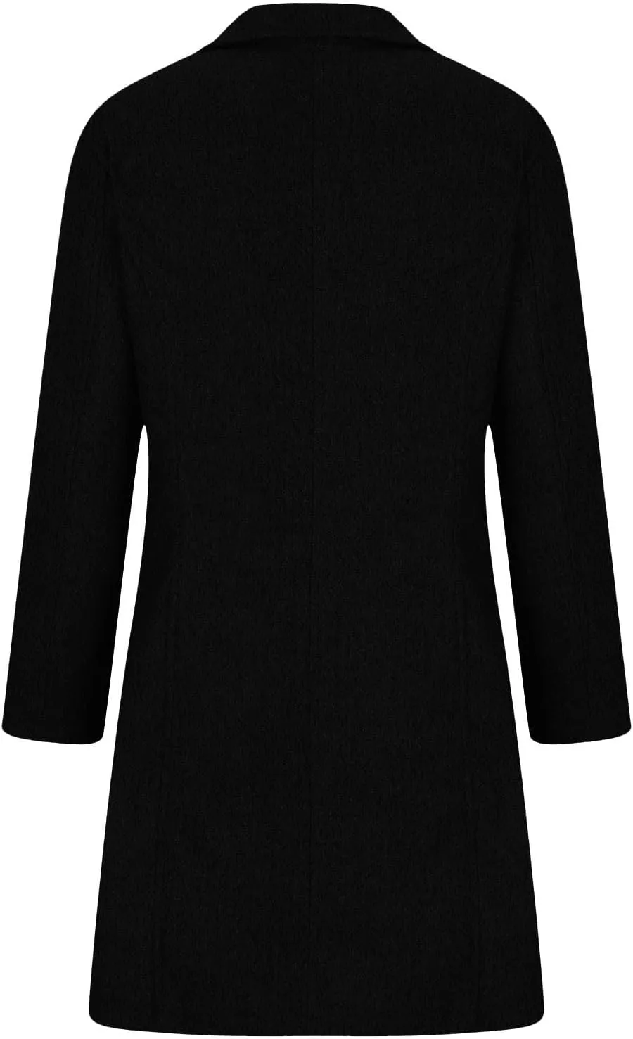 Womens Winter Wool Blend Coats Dressy Pea Coats Classic Lapel Wool Single Breasted Long Coat Dress Trench Coats