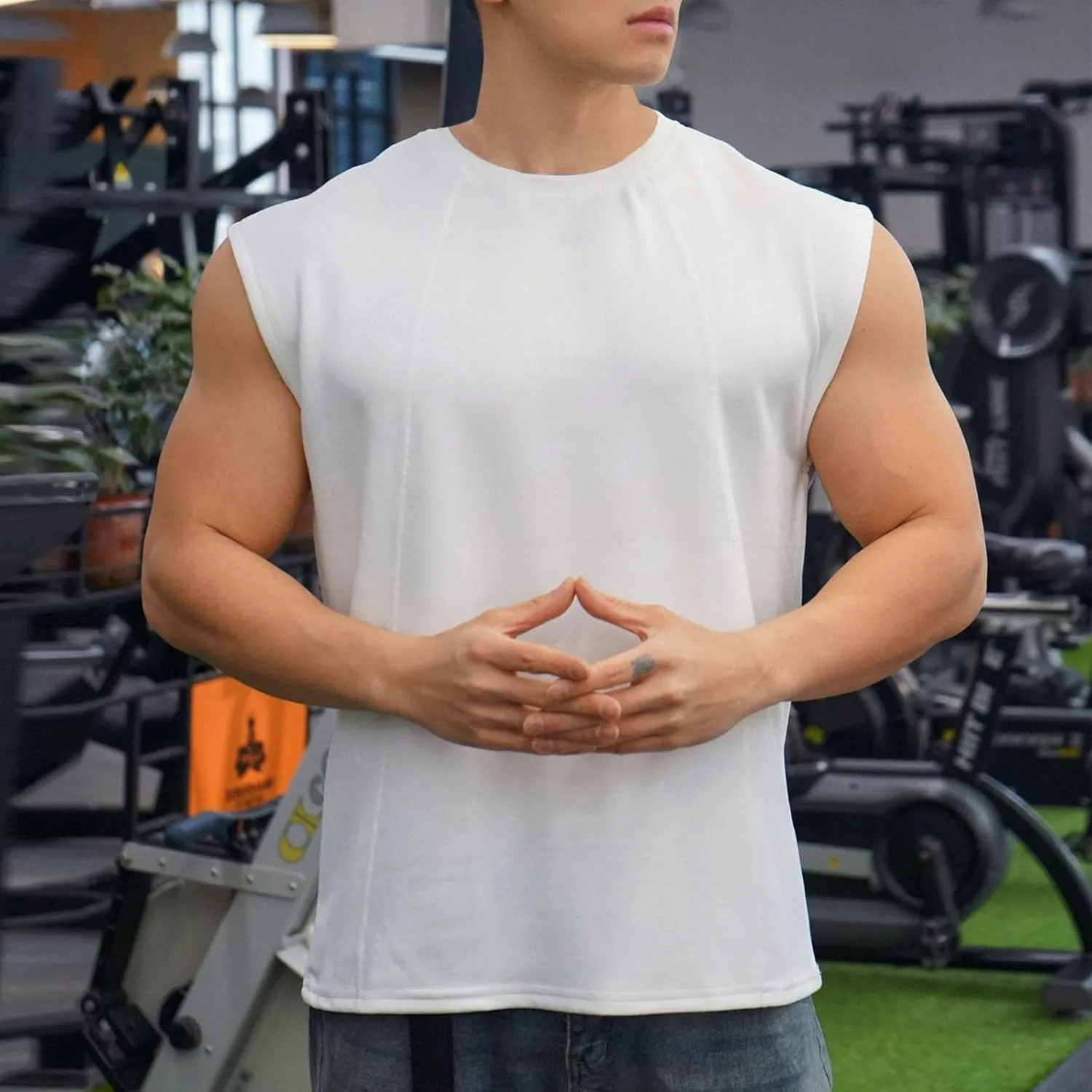 Workout Pullover Tank Tops for Men Quick Dry Loose Fitted Tanks Bodybuilding Sleeveless Shirts Summer Gym Muscle