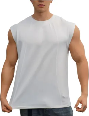 Workout Pullover Tank Tops for Men Quick Dry Loose Fitted Tanks Bodybuilding Sleeveless Shirts Summer Gym Muscle