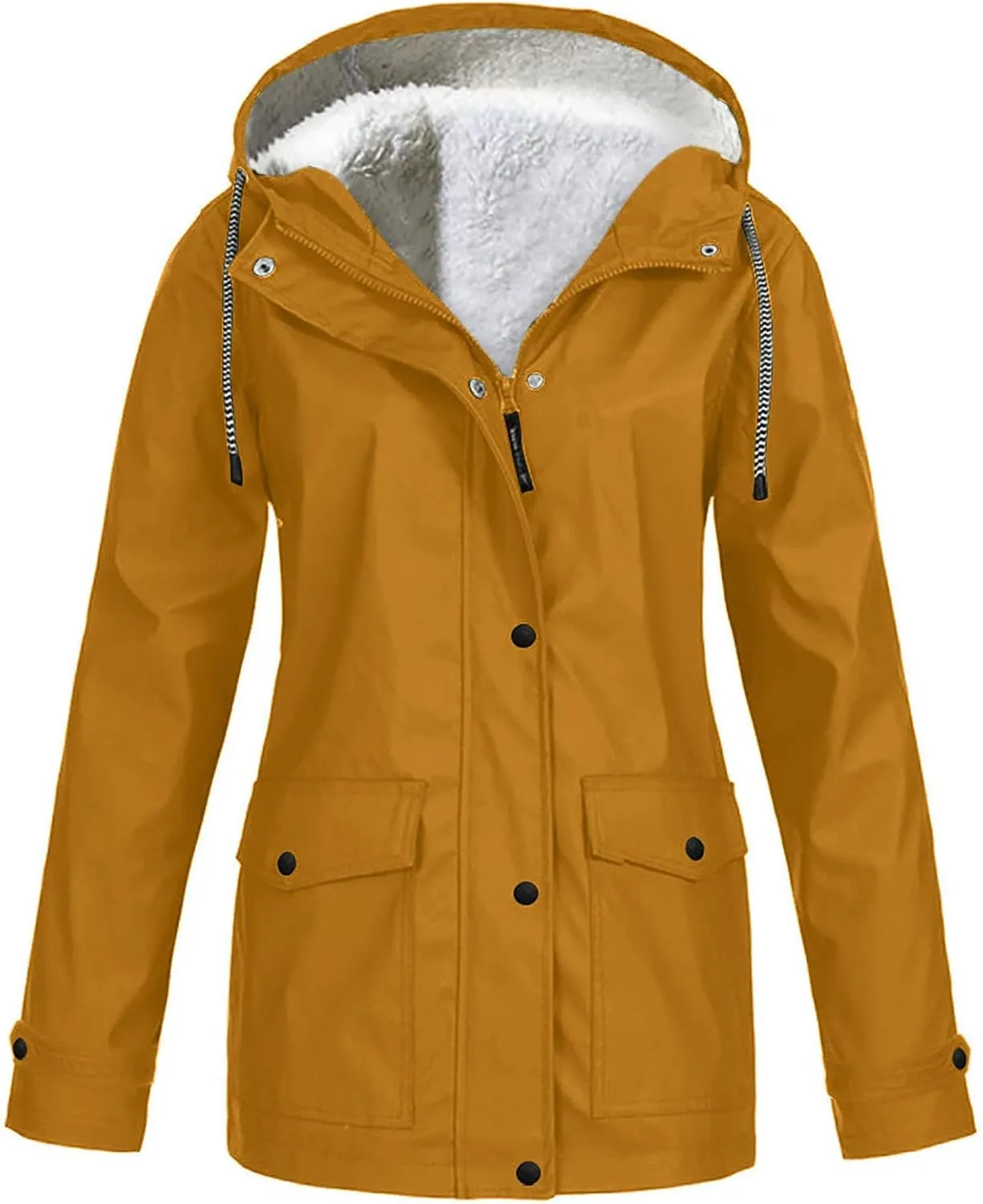 XUETON Women's Casual Zip Up Anork Jackets Fleece Lined Downs Puffer Jacket Windproof Warm Down Outerwear Anorak Utility Hiking Ski