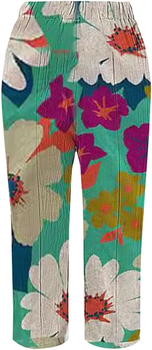 Yoga Pants with Pockets for Women Drawstring Pants Lightweight Elastic Waist Pants Leggings for Women Tummy Control