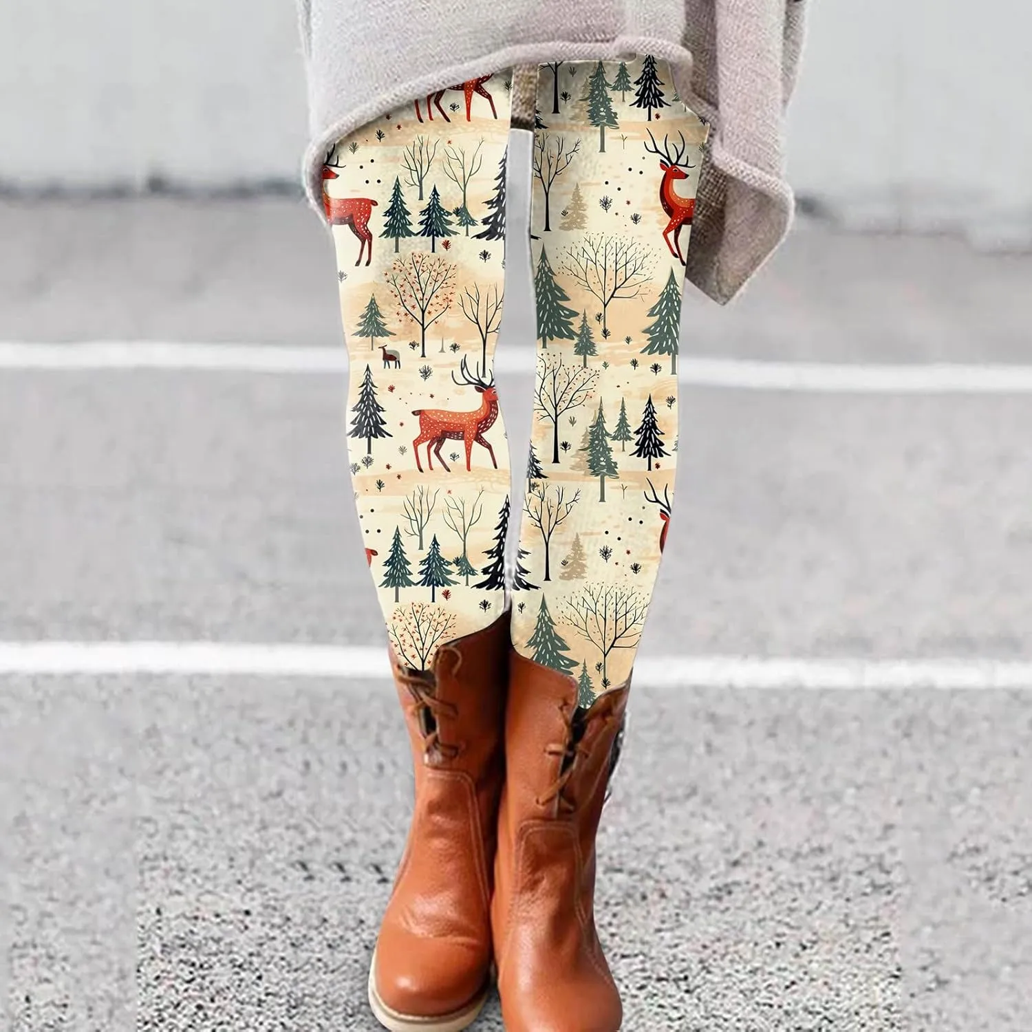 Yoga Pants Women Winter Leggings Artistic Splash Printed Soft Stretchy Pants Pants for Women Winter Warm Winter Warm