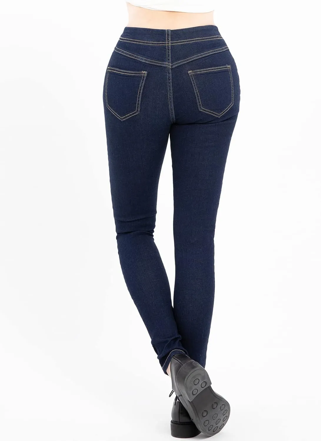 ZENTHACE Women's Stretch Pull On Denim Leggings Skinny Jeans Washed Denim Jeggings