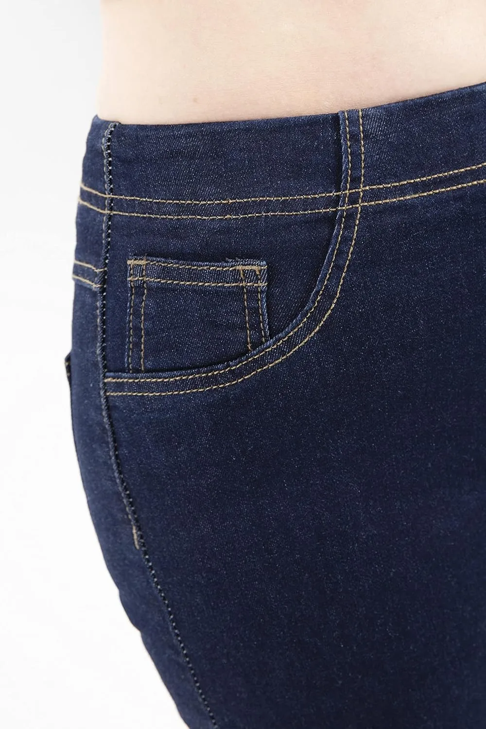 ZENTHACE Women's Stretch Pull On Denim Leggings Skinny Jeans Washed Denim Jeggings