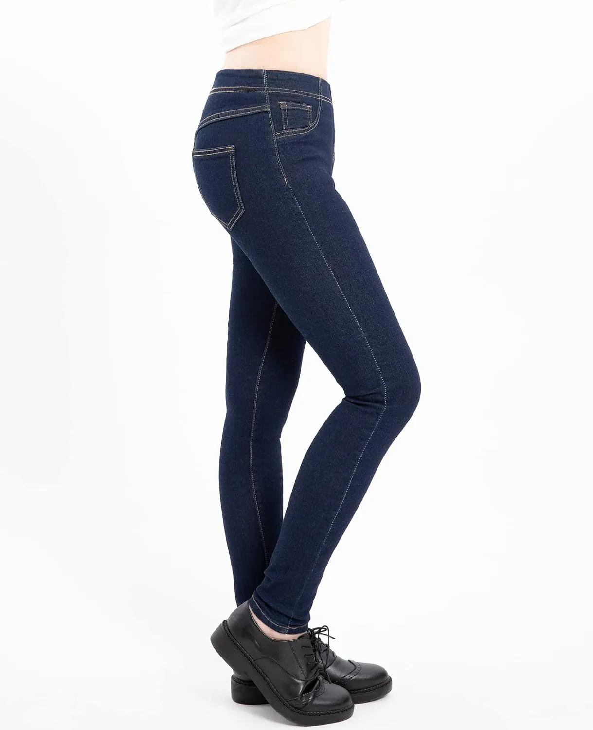 ZENTHACE Women's Stretch Pull On Denim Leggings Skinny Jeans Washed Denim Jeggings