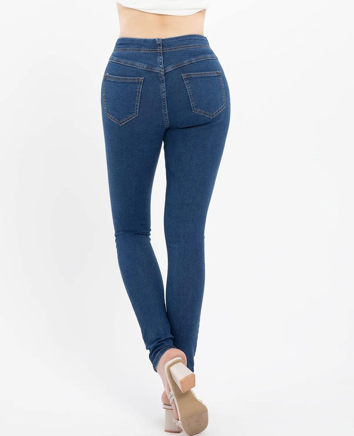 ZENTHACE Women's Stretch Pull On Denim Leggings Skinny Jeans Washed Denim Jeggings