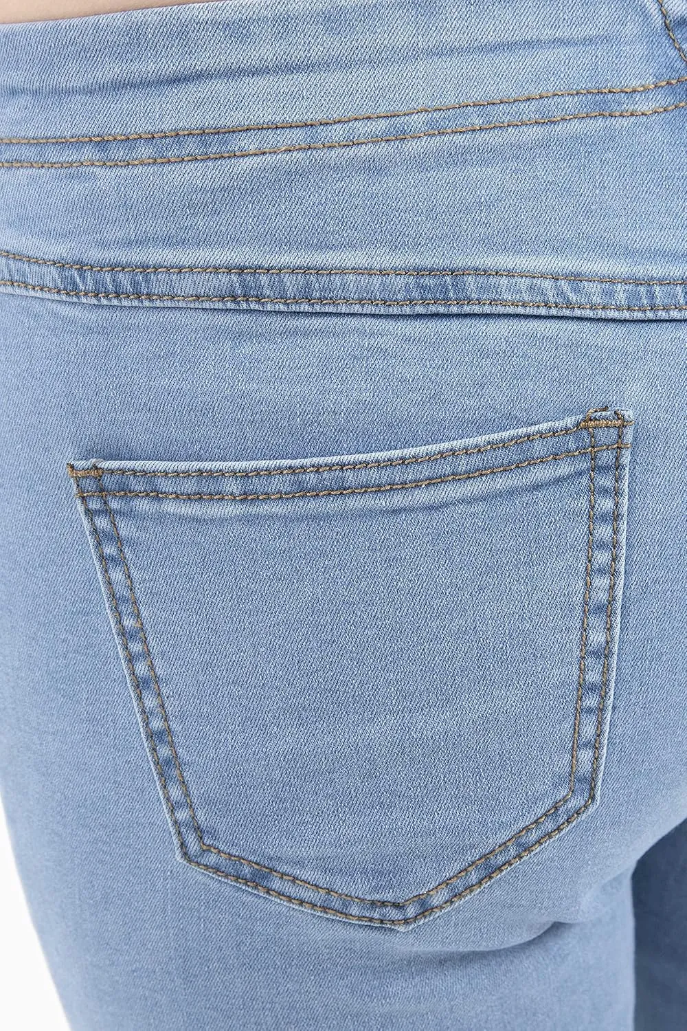 ZENTHACE Women's Stretch Pull On Denim Leggings Skinny Jeans Washed Denim Jeggings
