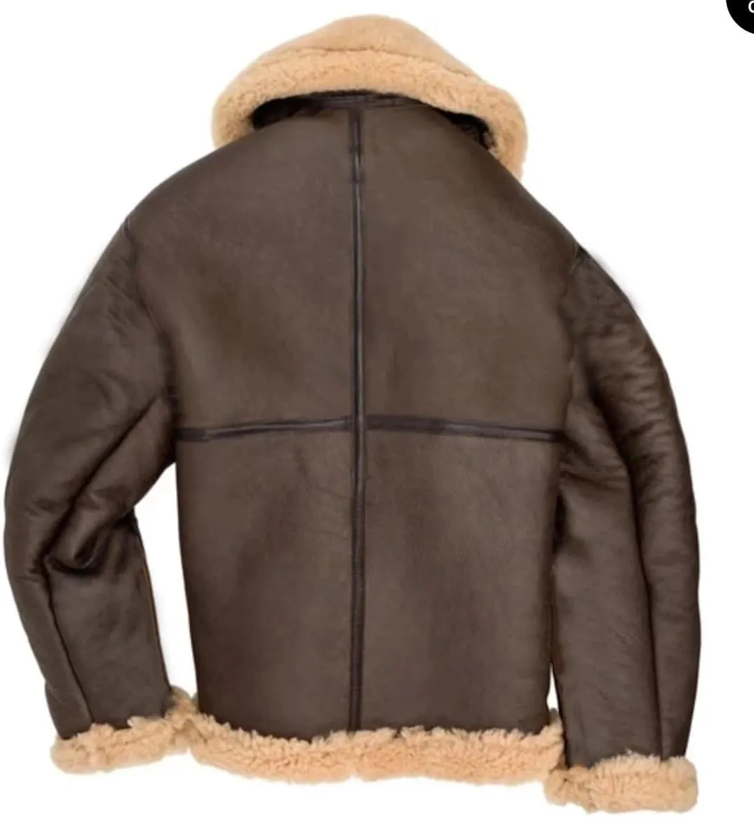 ZWRXW Faux Pu Leather Jacket for Men Fleece Sherpa Lined Winter Coats Heavyweight Button Up Fur Collar Motorbike Jacket